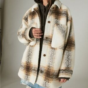 Lucky Brand Oversized Plaid Shirt Jacket